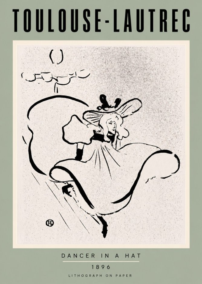 Toulouse-Lautrec Dancer in a Hat No3 - Plakát