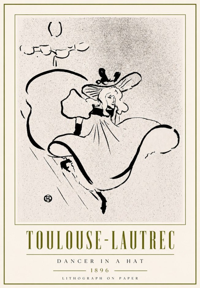 Toulouse-Lautrec Dancer in a Hat No6 - Plakát