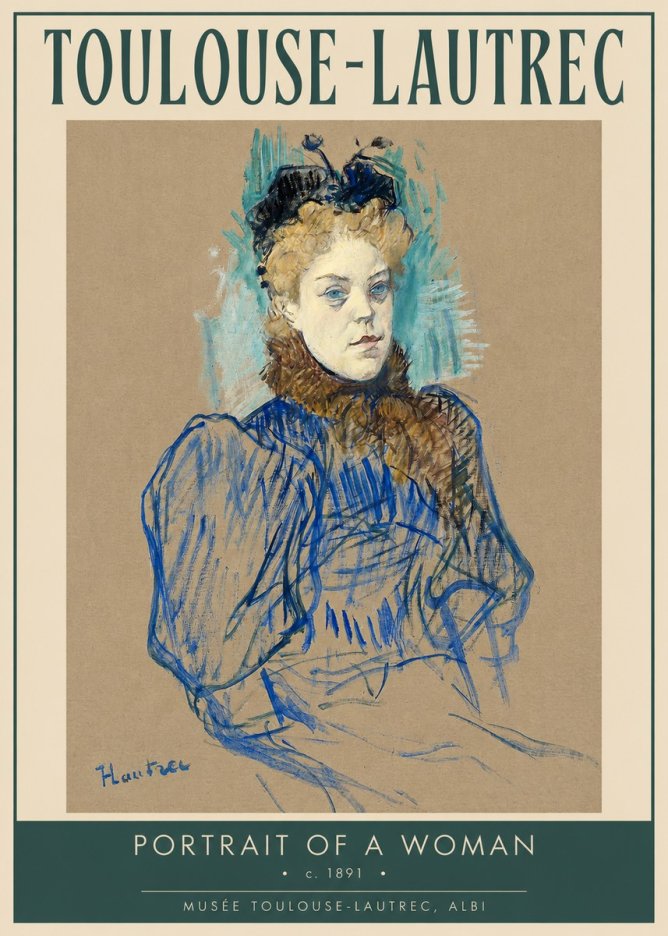 Toulouse-Lautrec Portrait of a Woman II No2 - Plakát