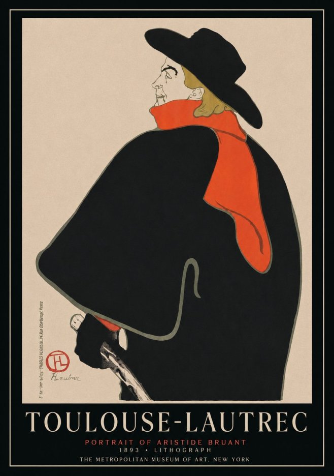 Toulouse-Lautrec Portrait of Aristide Bruant No1 - Plakát