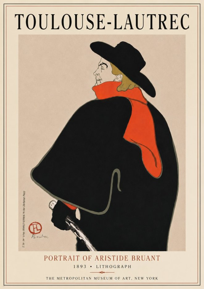 Toulouse-Lautrec Portrait of Aristide Bruant No6 - Plakát