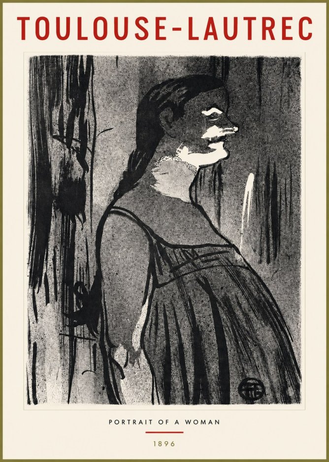 Toulouse-Lautrec Portrait of a Woman III No2 - Plakát