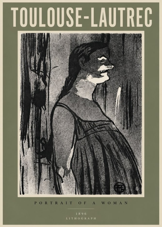 Toulouse-Lautrec Portrait of a Woman III No5 - Plakát