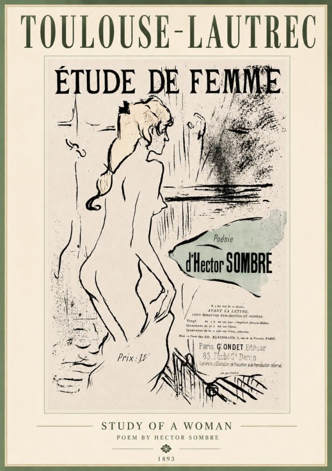 Toulouse-Lautrec Étude De Femme No3 - Plakát