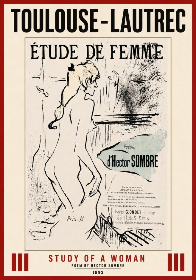 Toulouse-Lautrec Étude De Femme No5 - Plakát