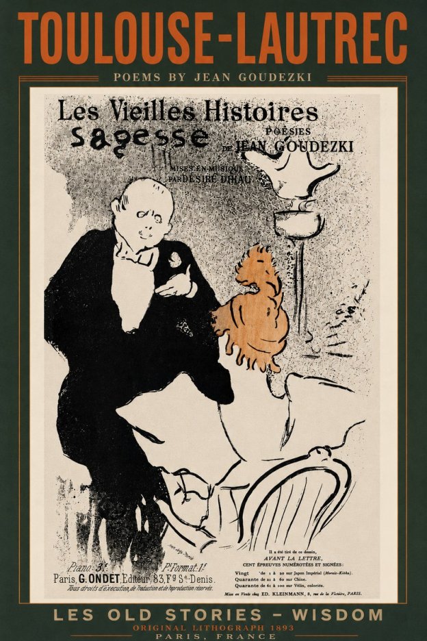 Toulouse-Lautrec Les Vieilles Histoires - Poésies Sagesse Jean Goudezki No3 - Plakát