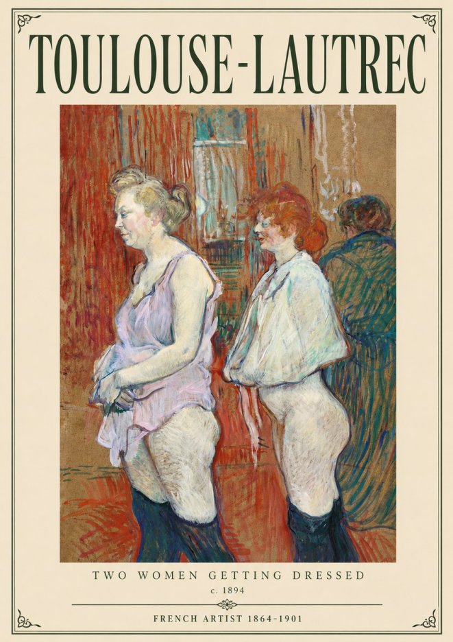 Toulouse-Lautrec Two Women Getting Dressed No3 - Plakát