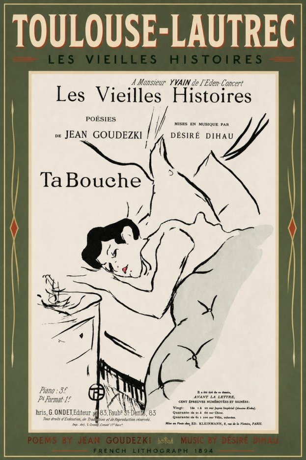 Toulouse-Lautrec Les Vieilles Histoires - Ta Bouche No2 - Plakát