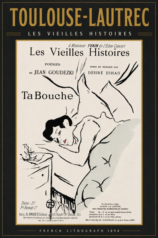 Toulouse-Lautrec Les Vieilles Histoires - Ta Bouche No3 - Plakát