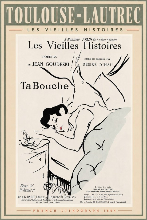 Toulouse-Lautrec Les Vieilles Histoires - Ta Bouche No5 - Plakát