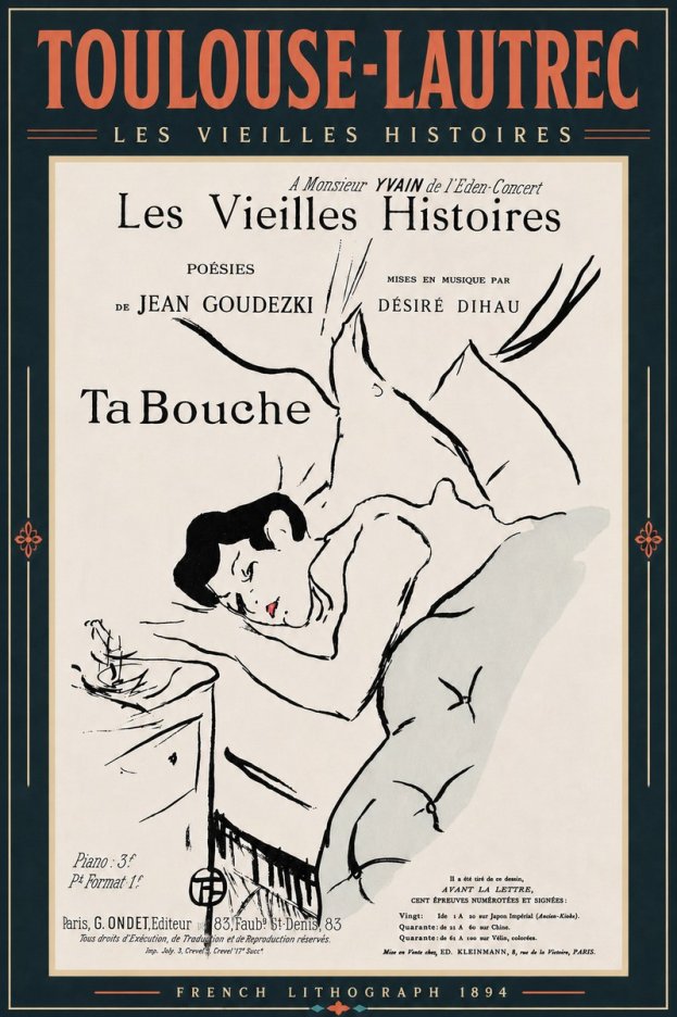 Toulouse-Lautrec Les Vieilles Histoires - Ta Bouche No6 - Plakát