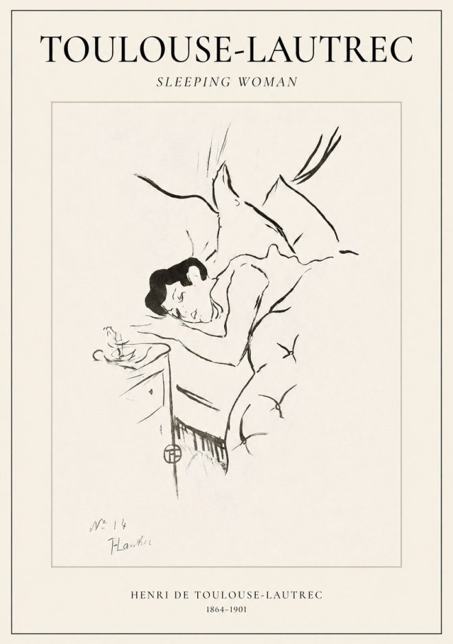Toulouse-Lautrec Sleeping Woman No1 - Plakát