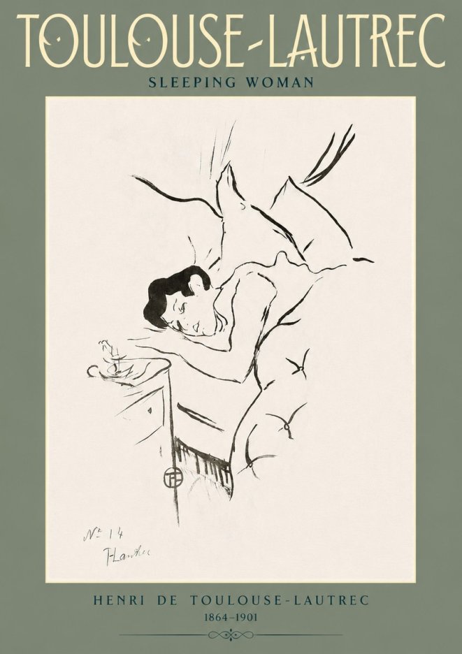 Toulouse-Lautrec Sleeping Woman No2 - Plakát
