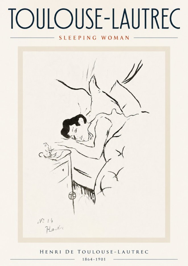 Toulouse-Lautrec Sleeping Woman No5 - Plakát