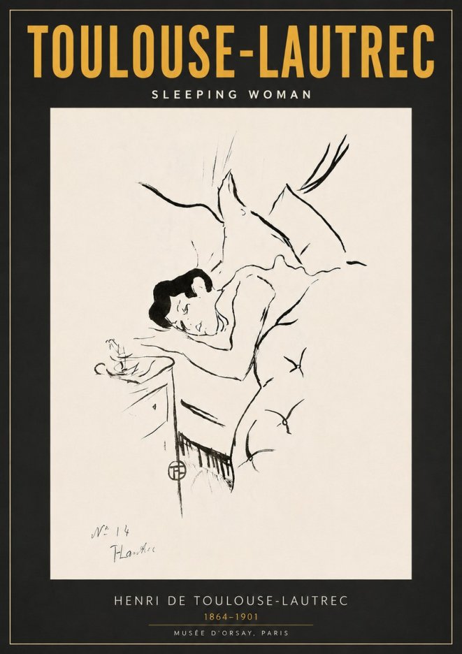 Toulouse-Lautrec Sleeping Woman No6 - Plakát