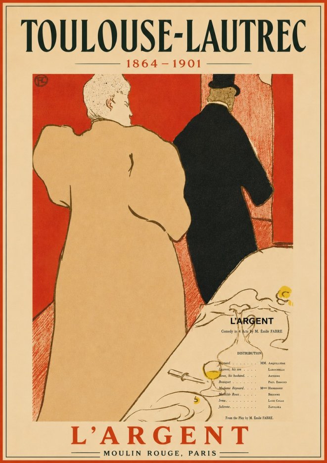 Toulouse-Lautrec L'argent No4 - Plakát