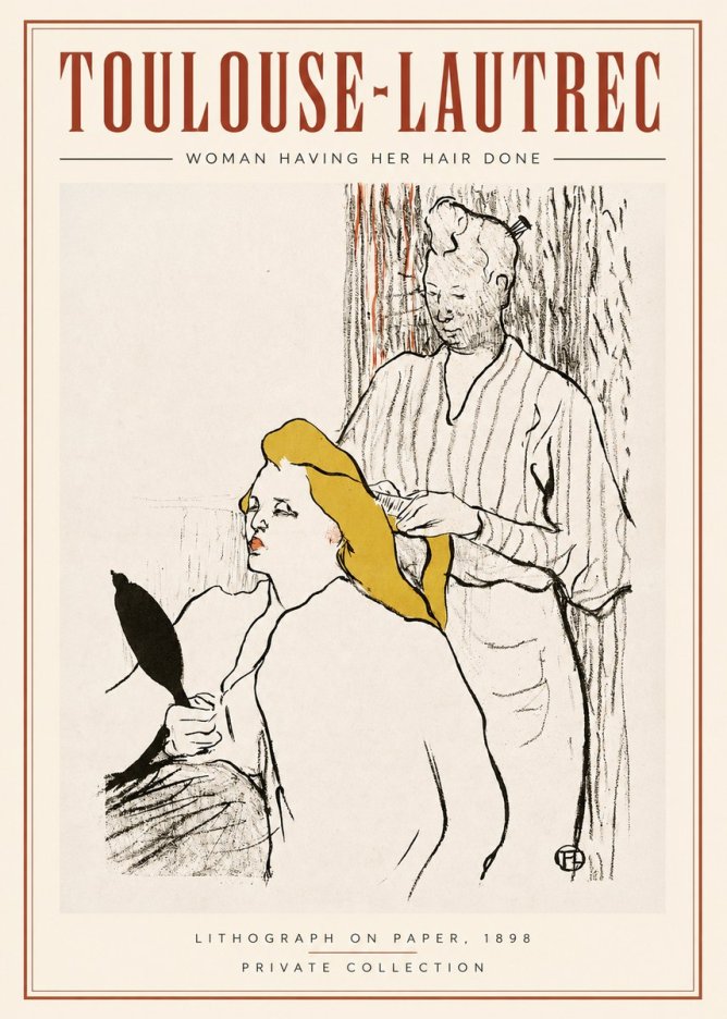 Toulouse-Lautrec Woman Having Her Hair Done No2 - Plakát