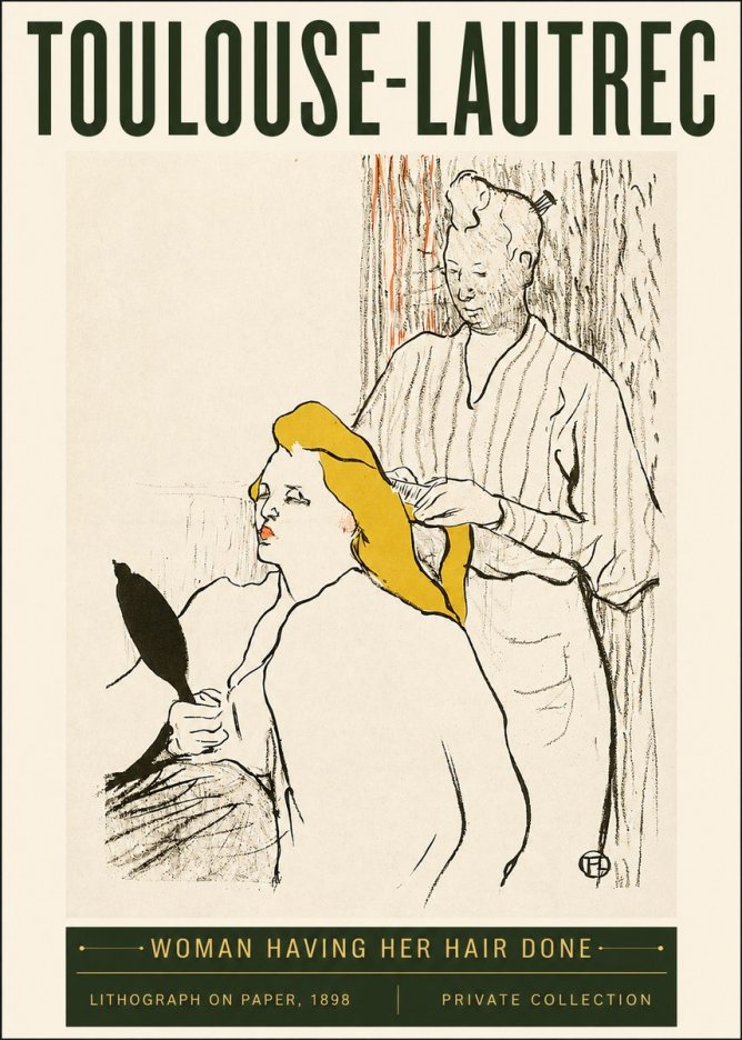 Toulouse-Lautrec Woman Having Her Hair Done No3 - Plakát