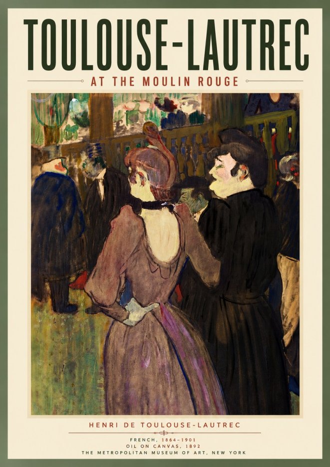 Toulouse-Lautrec At the Moulin Rouge XIV No6 - Plakát