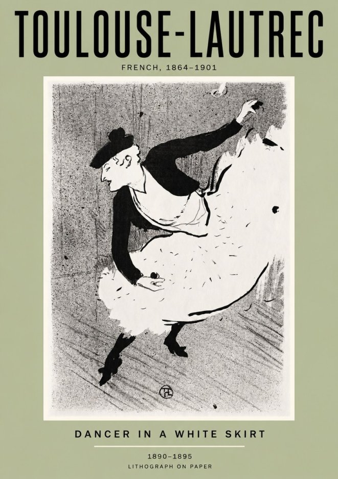 Toulouse-Lautrec Dancer in a White Skirt No2 - Plakát