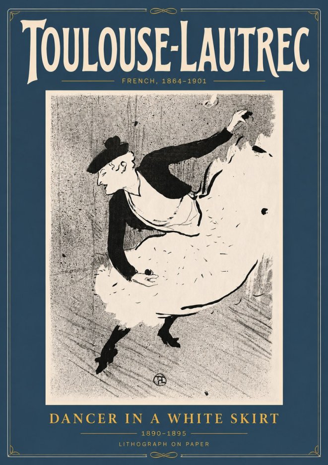 Toulouse-Lautrec Dancer in a White Skirt No4 - Plakát
