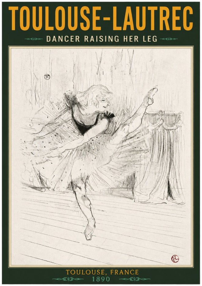 Toulouse-Lautrec Dancer Raising Her Leg No2 - Plakát