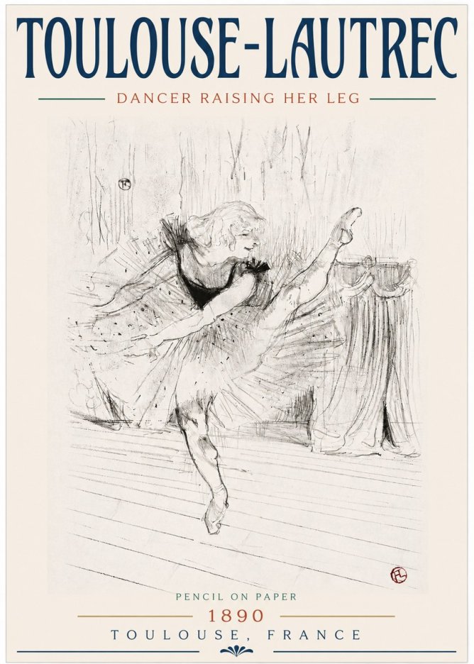 Toulouse-Lautrec Dancer Raising Her Leg No3 - Plakát