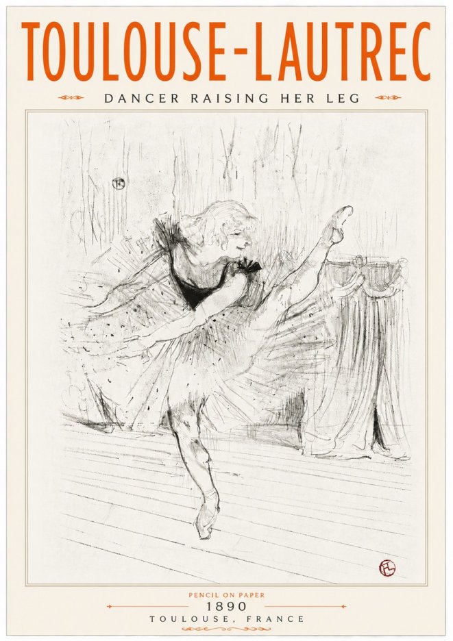 Toulouse-Lautrec Dancer Raising Her Leg No6 - Plakát