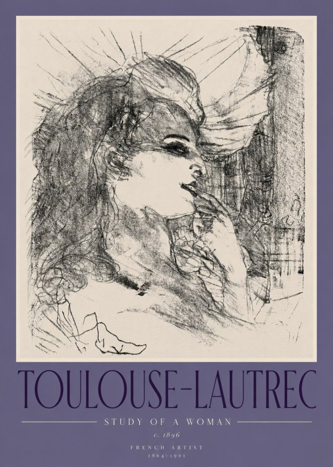 Toulouse-Lautrec Study of a Woman I No2 - Plakát
