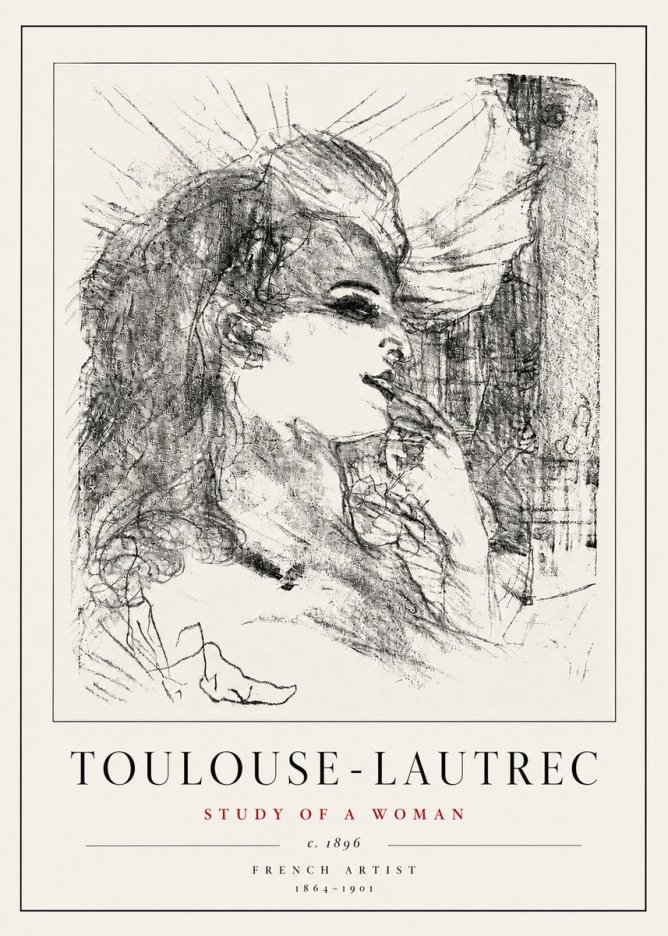 Toulouse-Lautrec Study of a Woman I No5 - Plakát