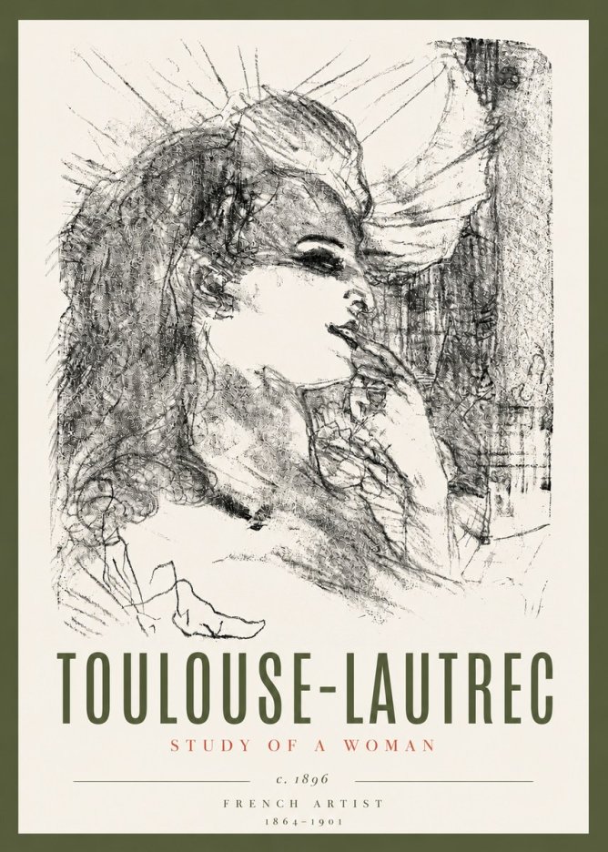 Toulouse-Lautrec Study of a Woman I No6 - Plakát