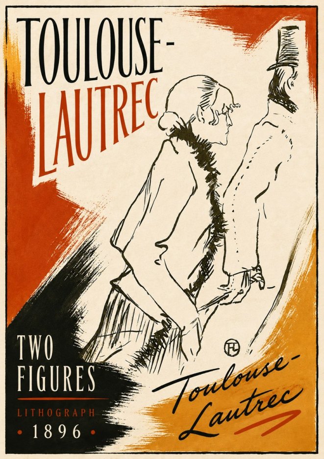 Toulouse-Lautrec Two Figures No6 - Plakát