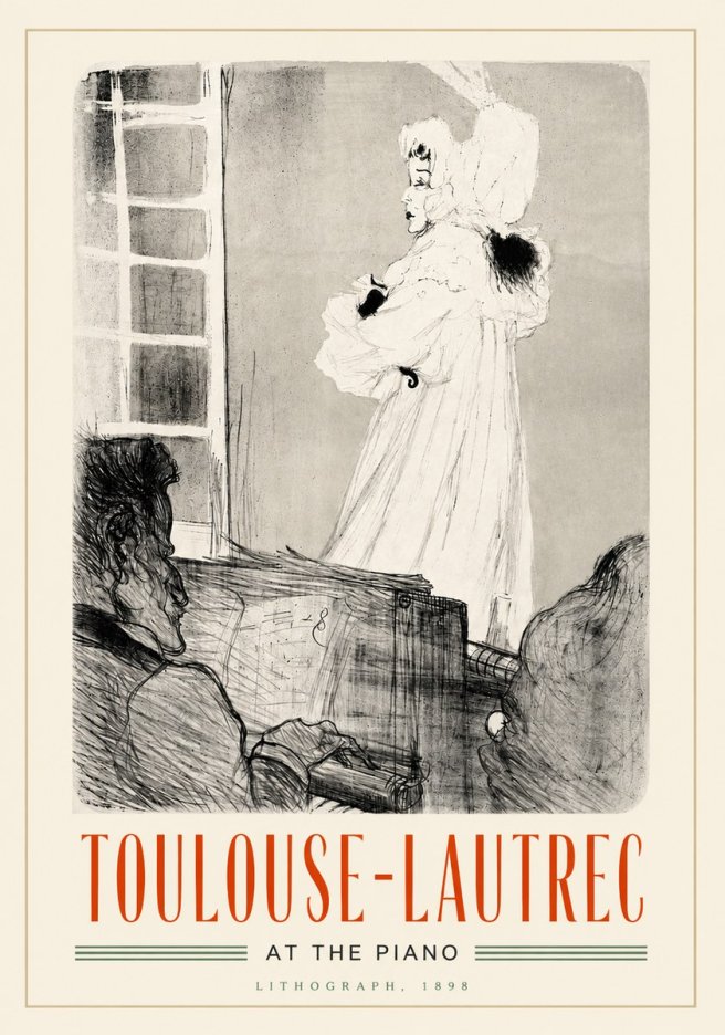 Toulouse-Lautrec At the Piano No4 - Plakát