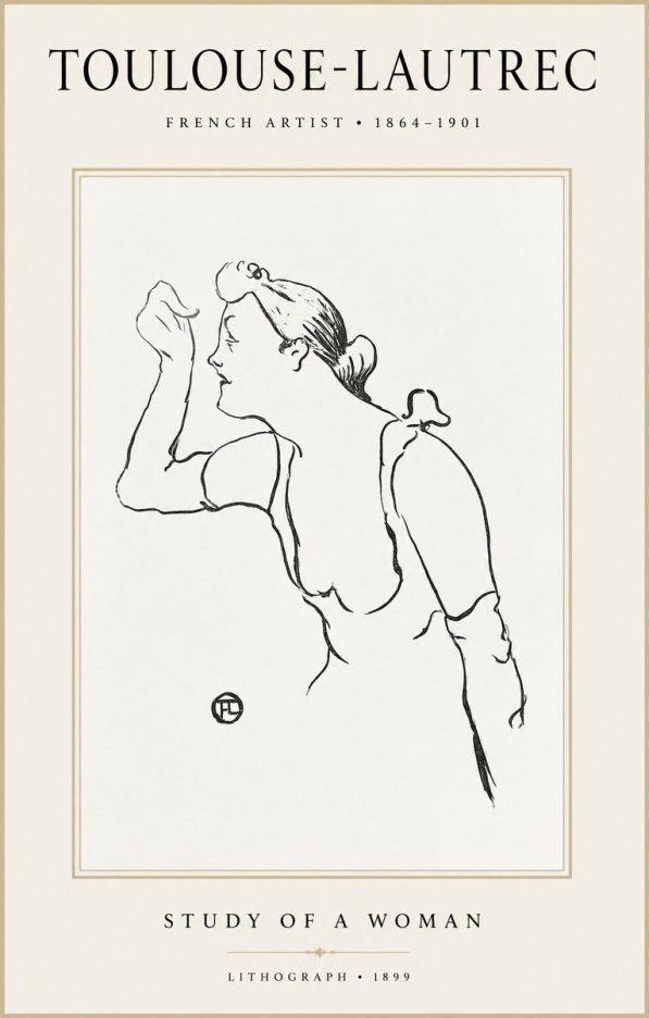 Toulouse-Lautrec Study of a Woman II No1 - Plakát