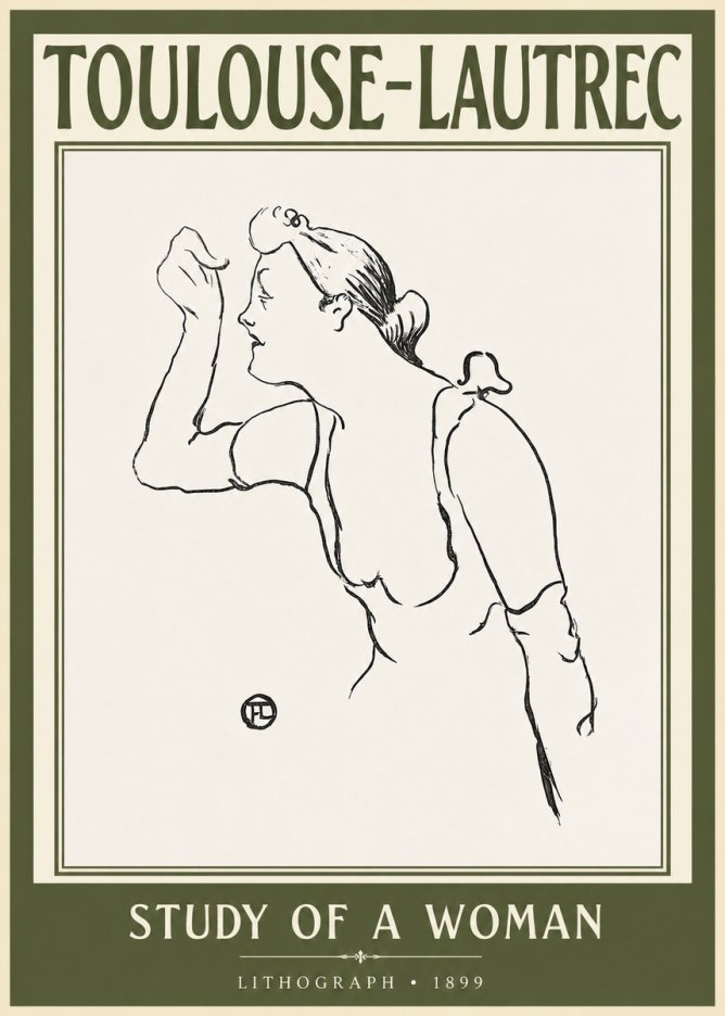 Toulouse-Lautrec Study of a Woman II No2 - Plakát