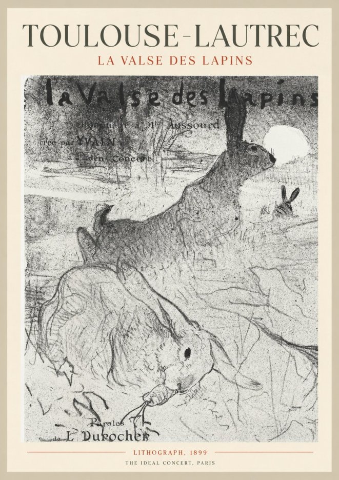 Toulouse-Lautrec La Valse Des Lapins No1 - Plakát