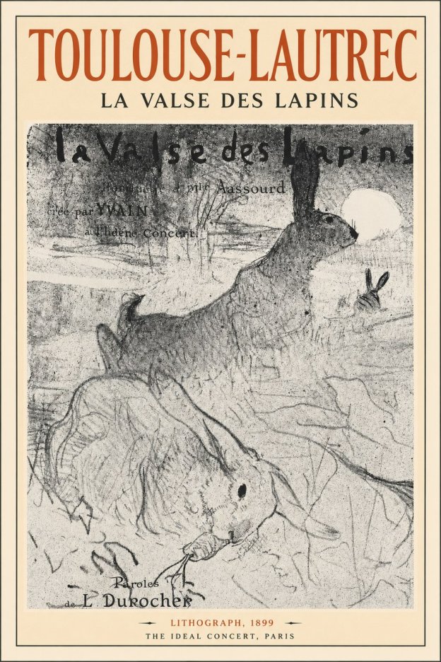 Toulouse-Lautrec La Valse Des Lapins No2 - Plakát