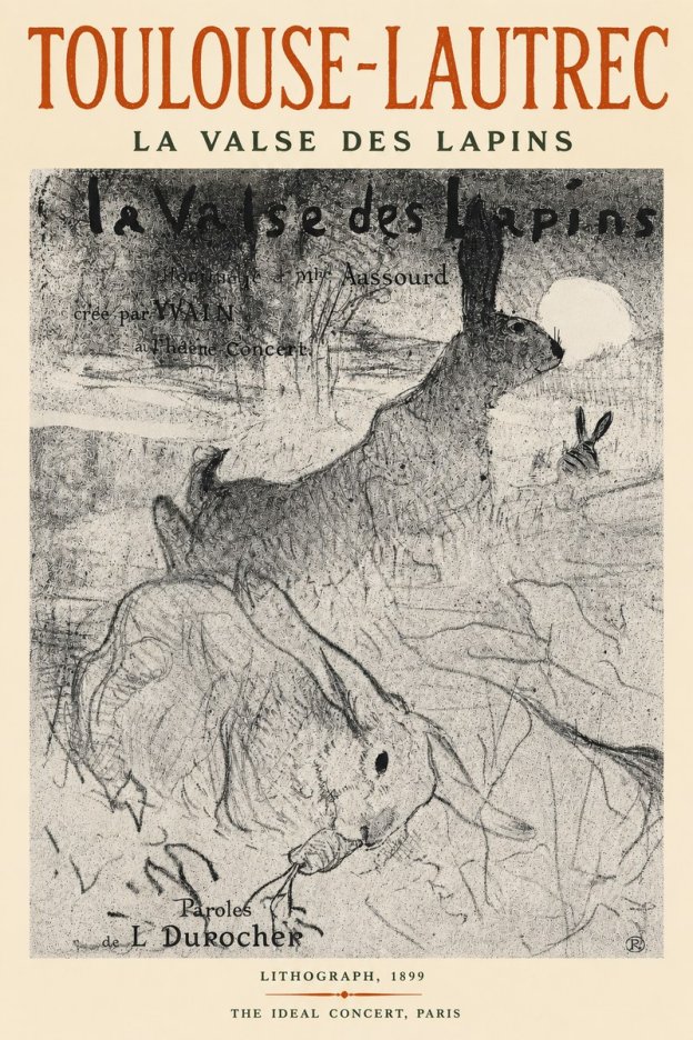 Toulouse-Lautrec La Valse Des Lapins No3 - Plakát