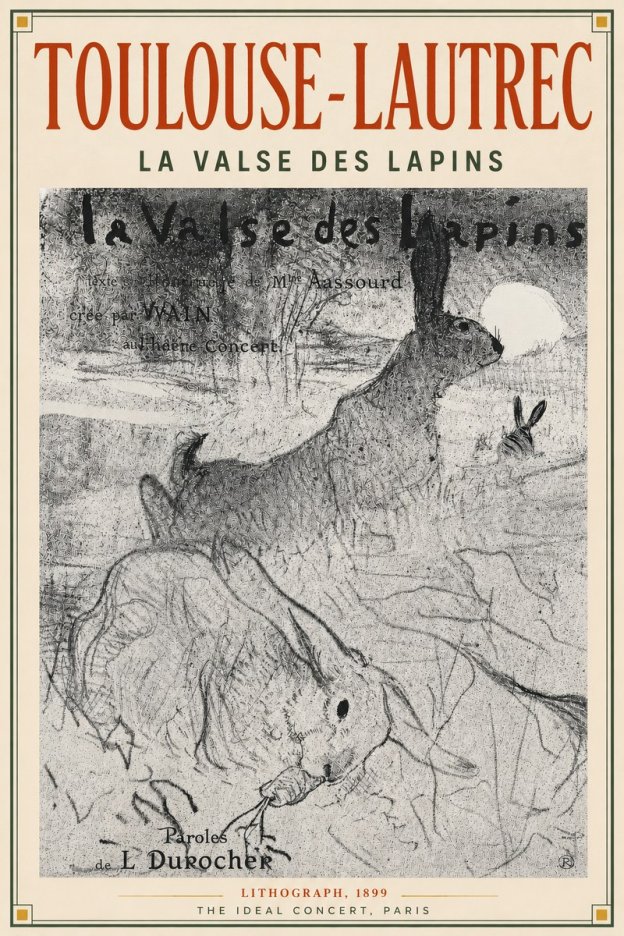 Toulouse-Lautrec La Valse Des Lapins No4 - Plakát