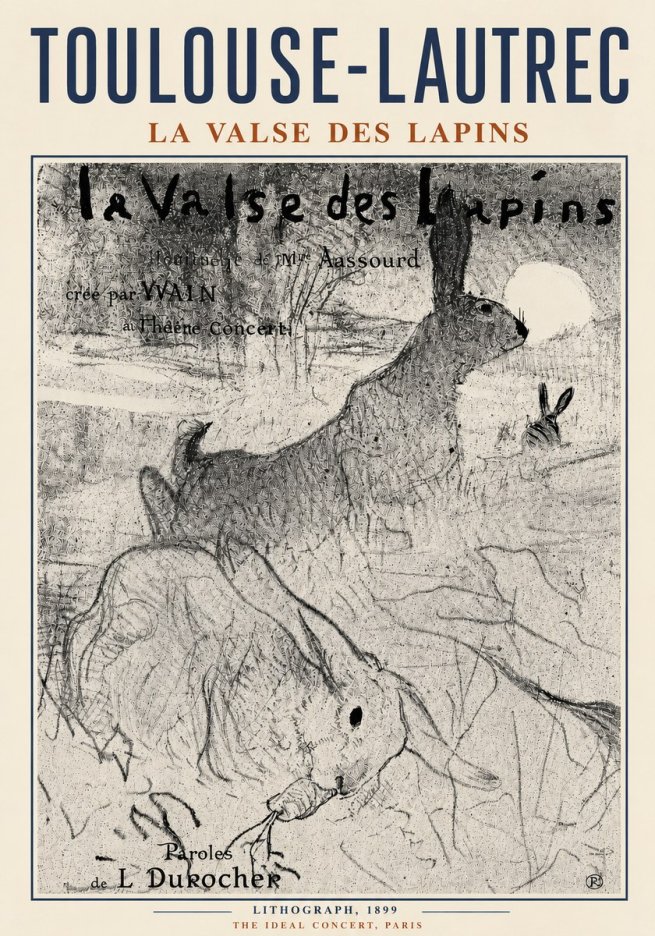 Toulouse-Lautrec La Valse Des Lapins No5 - Plakát