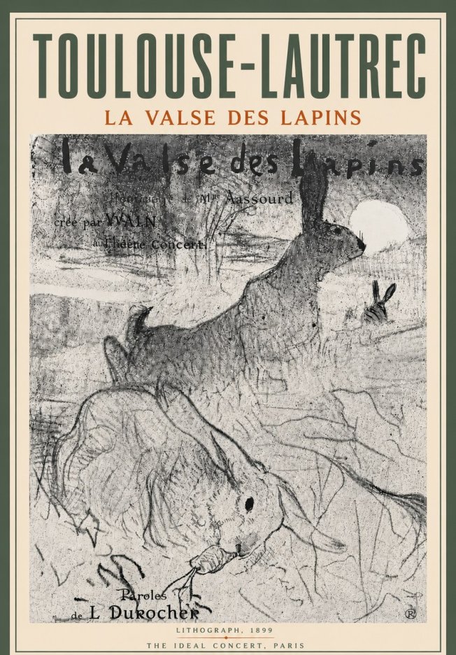 Toulouse-Lautrec La Valse Des Lapins No6 - Plakát