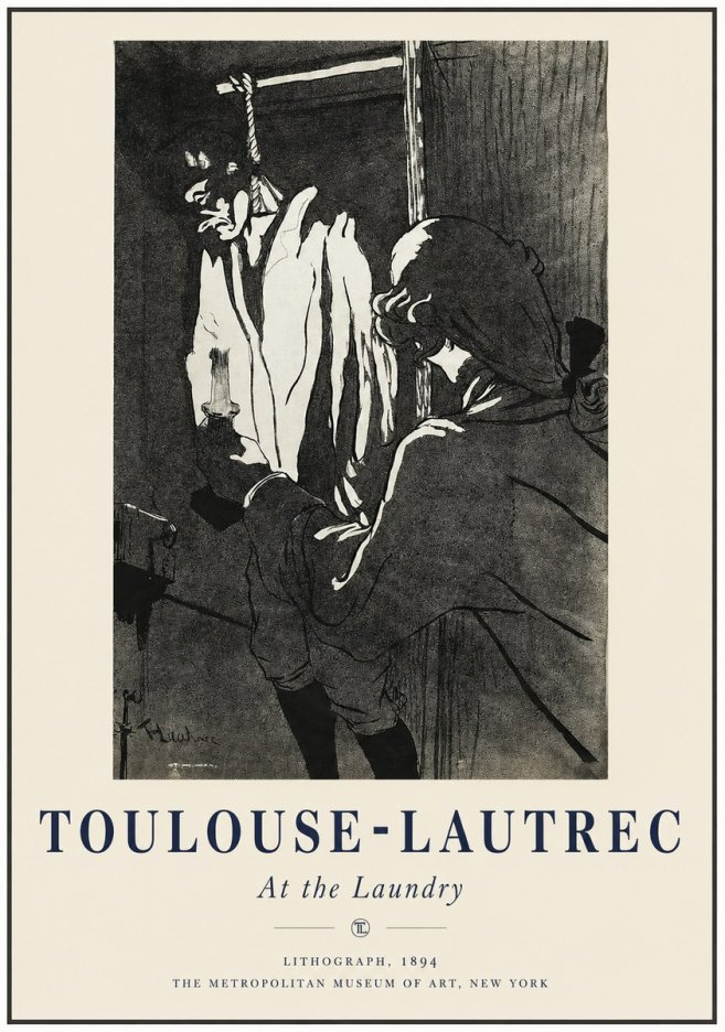 Toulouse-Lautrec At the Laundry No1 - Plakát