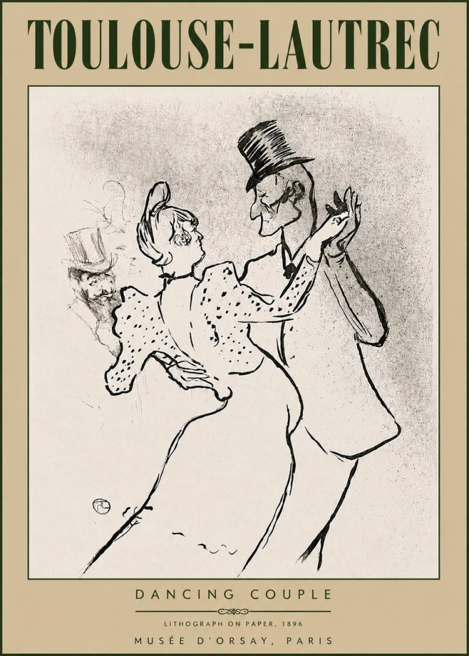 Toulouse-Lautrec Dancing Couple No6 - Plakát