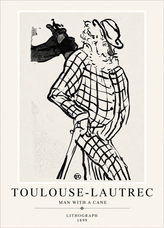 Toulouse-Lautrec Man with a Cane No4 - Plakát