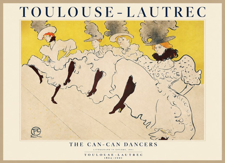 Toulouse-Lautrec The Can-can Dancers No1 - Plakát