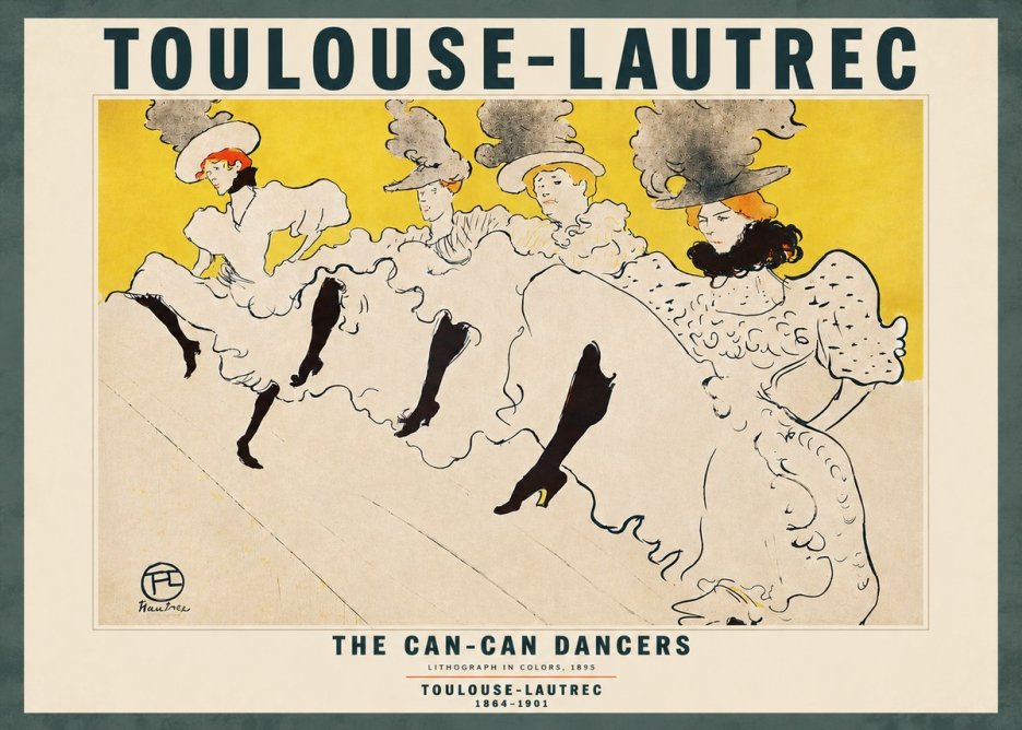 Toulouse-Lautrec The Can-can Dancers No4 - Plakát