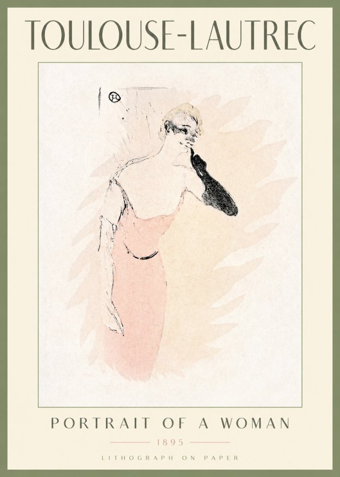 Toulouse-Lautrec Portrait of a Woman IV No2 - Plakát