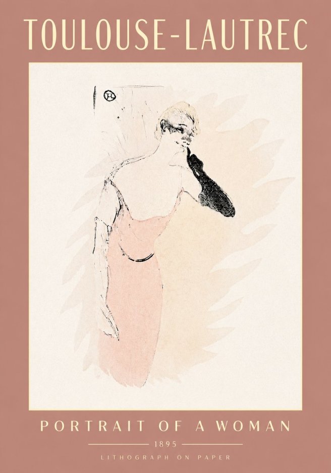 Toulouse-Lautrec Portrait of a Woman IV No4 - Plakát