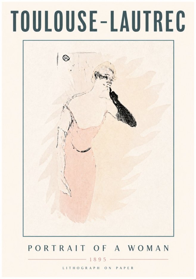 Toulouse-Lautrec Portrait of a Woman IV No5 - Plakát