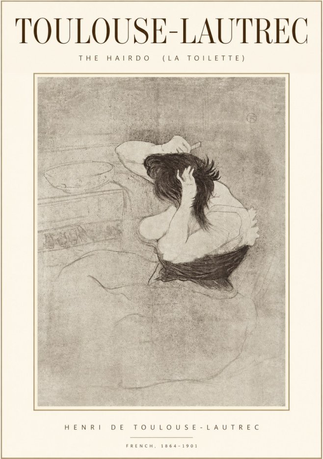 Toulouse-Lautrec The Hairdo (La Toilette) No1 - Plakát